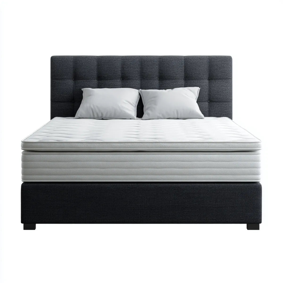 Boxspringbett Doppelbett Anthrazit 180 x 200 cm Polyester Rechteckig