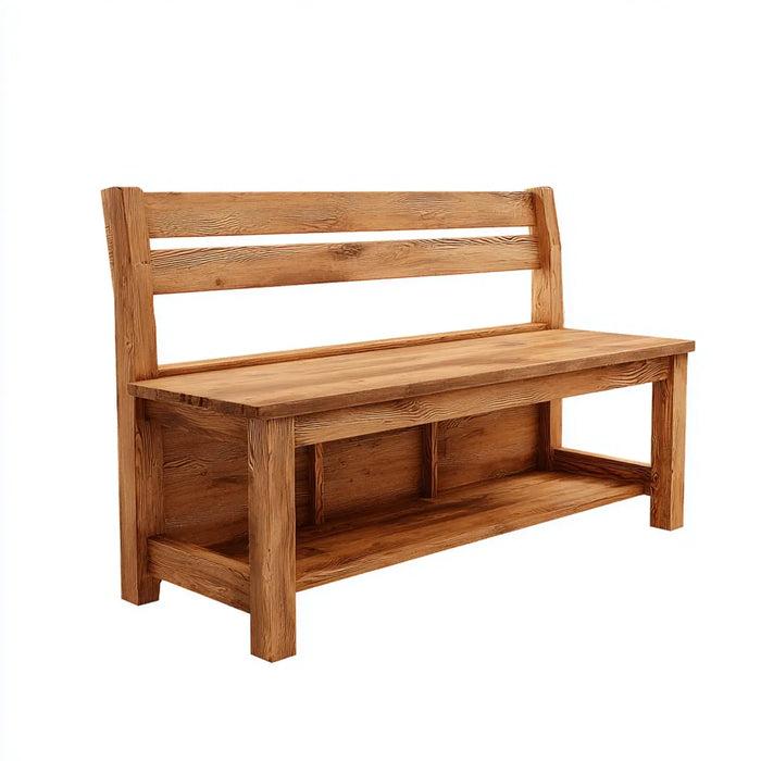 Garderobenbank Schuhbank Braun 100 x 35 x 80 cm Kiefernholz Rechteckig