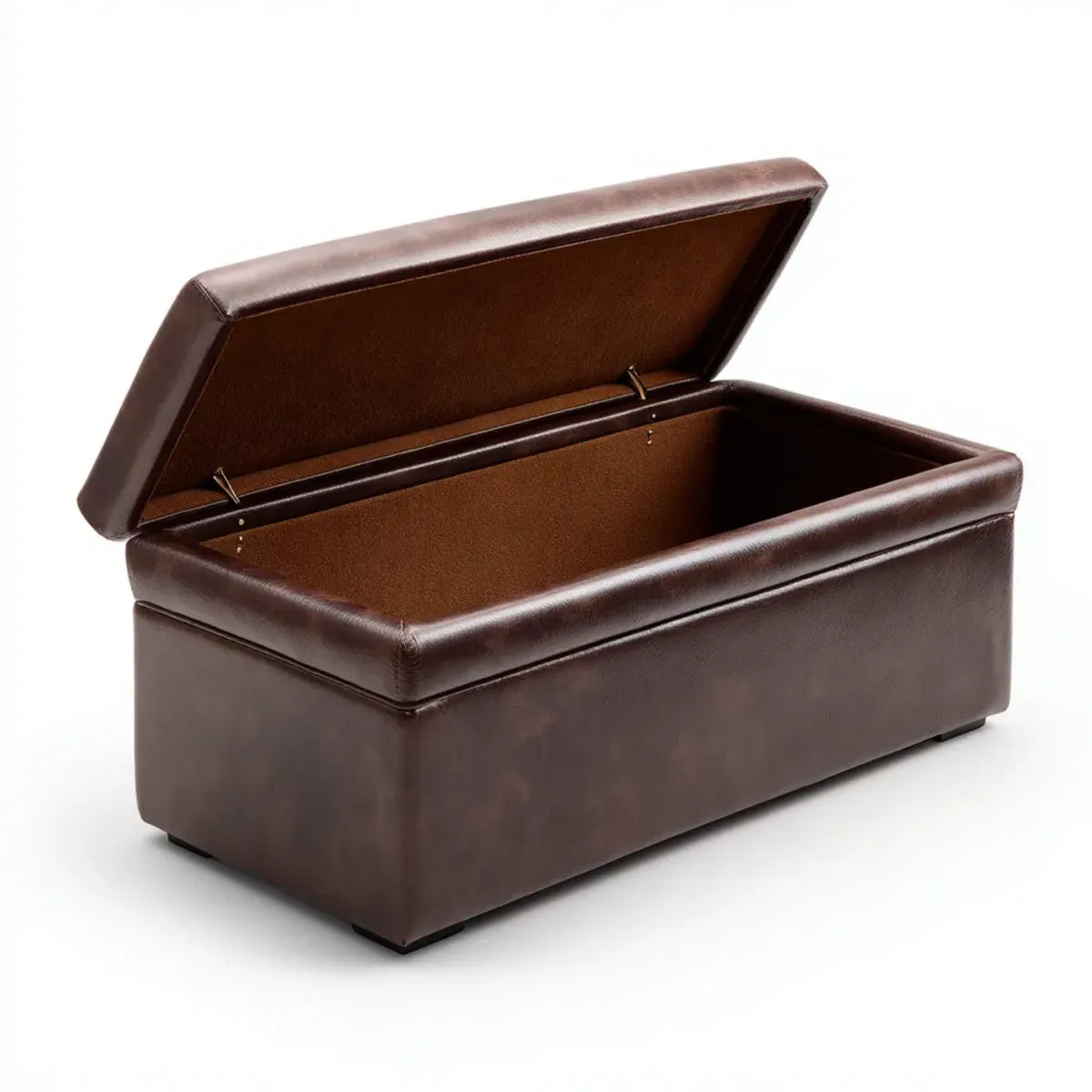 Bettbank mit Stauraum Dunkelbraun 100 x 40 x 45 cm PU-Kunstleder Rechteckig